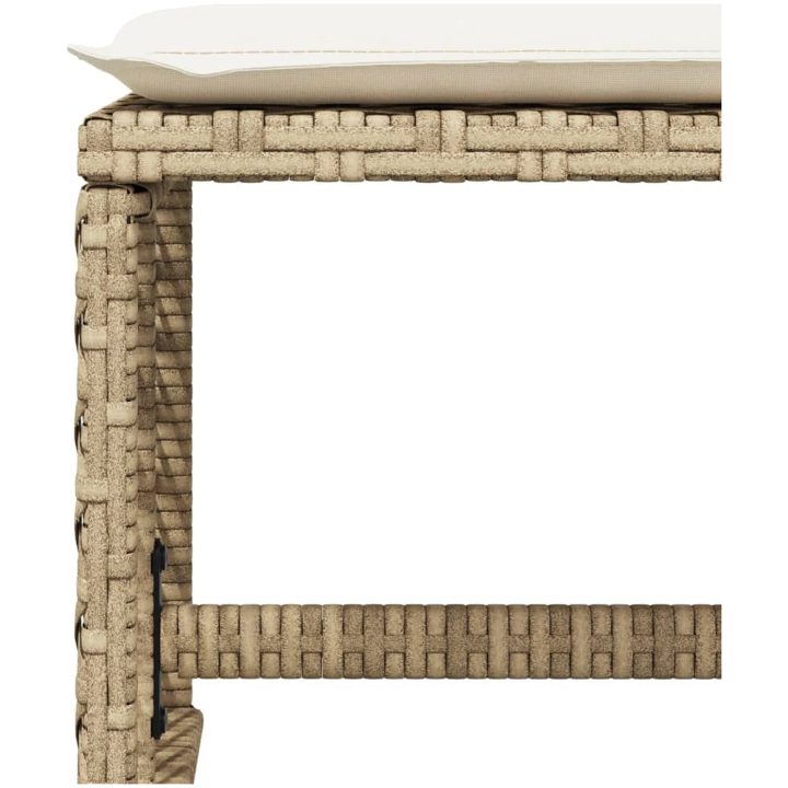 Trädgårdspallar med dynor 4 st beige 41x41x36 cm konstrotting vidaXL – bild 8