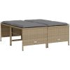 Trädgårdspallar med dynor 4 st beige konstrotting vidaXL – miniatyr 2