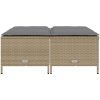 Trädgårdspallar med dynor 4 st beige konstrotting vidaXL – miniatyr 3