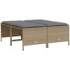 Trädgårdspallar med dynor 4 st beige konstrotting vidaXL – miniatyr 5