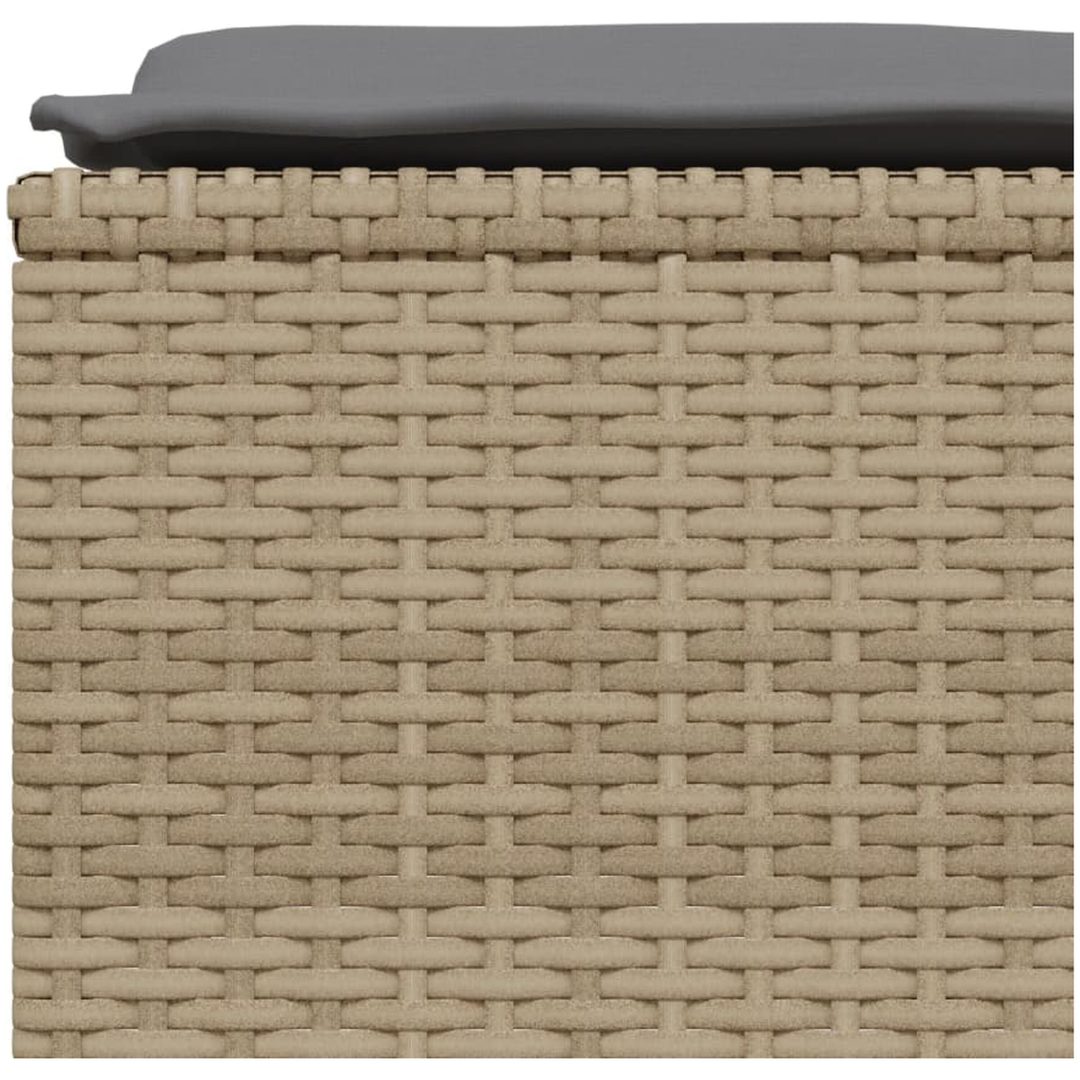 Trädgårdspallar med dynor 4 st beige konstrotting vidaXL – bild 6