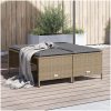 Trädgårdspallar med dynor 4 st beige konstrotting vidaXL – miniatyr 1