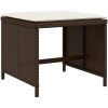 Trädgårdspallar med dynor 4 st brun 40x40x35 cm konstrotting vidaXL – miniatyr 3