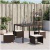 Trädgårdspallar med dynor 4 st brun 40x40x35 cm konstrotting vidaXL – miniatyr 4