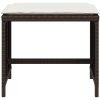 Trädgårdspallar med dynor 4 st brun 40x40x35 cm konstrotting vidaXL – miniatyr 5