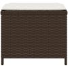 Trädgårdspallar med dynor 4 st brun 40x40x35 cm konstrotting vidaXL – miniatyr 6