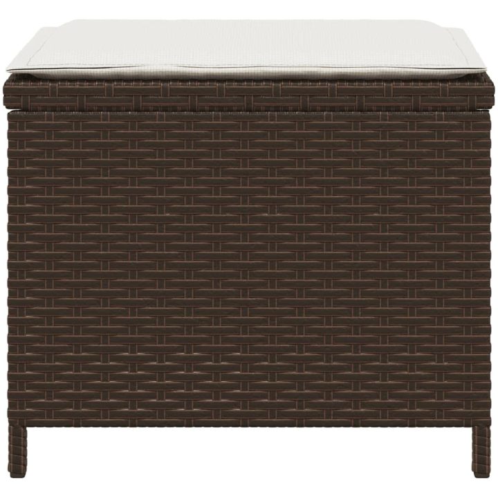 Trädgårdspallar med dynor 4 st brun 40x40x35 cm konstrotting vidaXL – bild 6