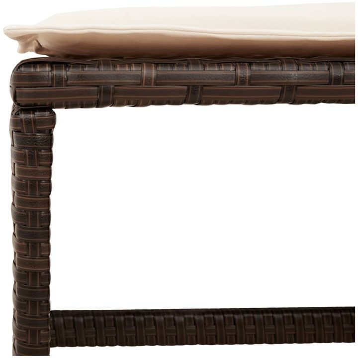 Trädgårdspallar med dynor 4 st brun 40x40x35 cm konstrotting vidaXL – bild 8