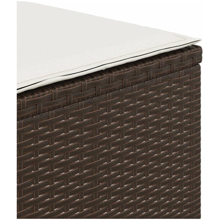 Trädgårdspallar med dynor 4 st brun 40x40x35 cm konstrotting vidaXL – bild 9