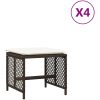 Trädgårdspallar med dynor 4 st brun 41x41x36 cm konstrotting vidaXL – miniatyr 2