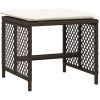 Trädgårdspallar med dynor 4 st brun 41x41x36 cm konstrotting vidaXL – miniatyr 4