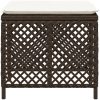 Trädgårdspallar med dynor 4 st brun 41x41x36 cm konstrotting vidaXL – miniatyr 6