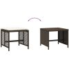 Trädgårdspallar med dynor 4 st brun 41x41x36 cm konstrotting vidaXL – miniatyr 7