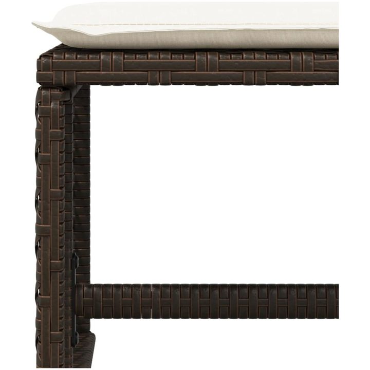 Trädgårdspallar med dynor 4 st brun 41x41x36 cm konstrotting vidaXL – bild 8