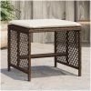 Trädgårdspallar med dynor 4 st brun 41x41x36 cm konstrotting vidaXL – miniatyr 1