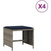 Trädgårdspallar med dynor 4 st grå 40x40x35 cm konstrotting vidaXL – miniatyr 2