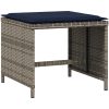Trädgårdspallar med dynor 4 st grå 40x40x35 cm konstrotting vidaXL – miniatyr 3