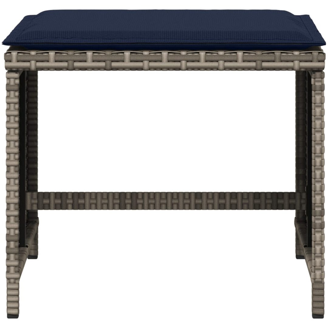 Trädgårdspallar med dynor 4 st grå 40x40x35 cm konstrotting vidaXL – bild 5