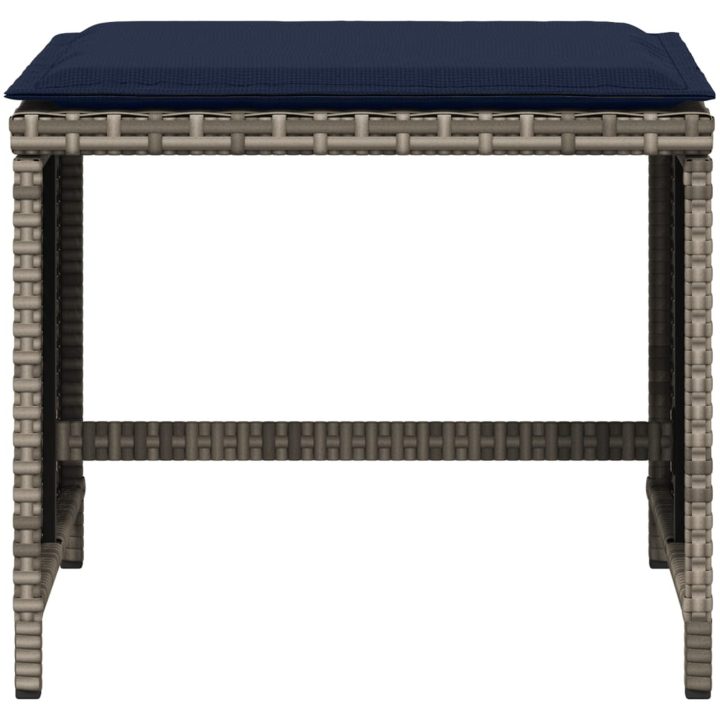 Trädgårdspallar med dynor 4 st grå 40x40x35 cm konstrotting vidaXL – bild 5