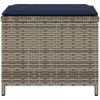 Trädgårdspallar med dynor 4 st grå 40x40x35 cm konstrotting vidaXL – miniatyr 6