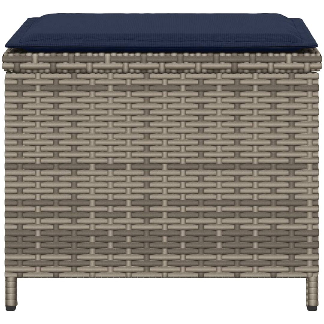 Trädgårdspallar med dynor 4 st grå 40x40x35 cm konstrotting vidaXL – bild 6