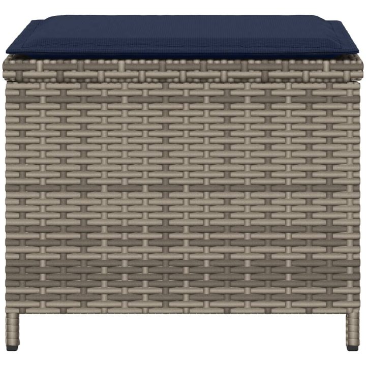 Trädgårdspallar med dynor 4 st grå 40x40x35 cm konstrotting vidaXL – bild 6