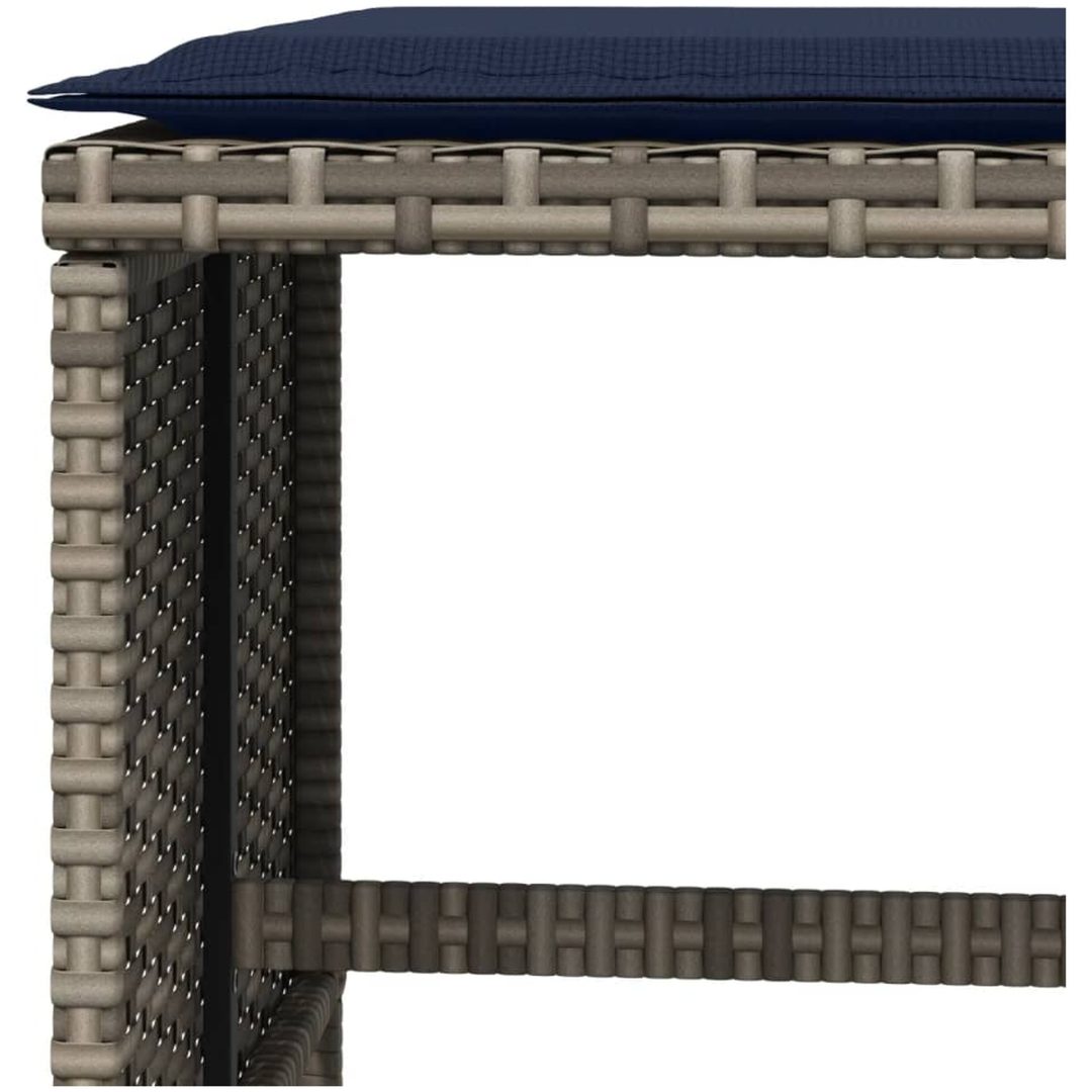 Trädgårdspallar med dynor 4 st grå 40x40x35 cm konstrotting vidaXL – bild 8
