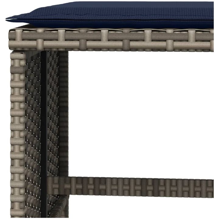 Trädgårdspallar med dynor 4 st grå 40x40x35 cm konstrotting vidaXL – bild 8