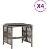 Trädgårdspallar med dynor 4 st grå 41x41x36 cm konstrotting vidaXL – miniatyr 2