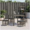 Trädgårdspallar med dynor 4 st grå 41x41x36 cm konstrotting vidaXL – miniatyr 3