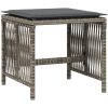 Trädgårdspallar med dynor 4 st grå 41x41x36 cm konstrotting vidaXL – miniatyr 4