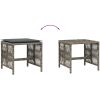 Trädgårdspallar med dynor 4 st grå 41x41x36 cm konstrotting vidaXL – miniatyr 7