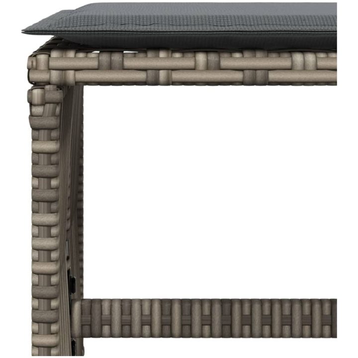 Trädgårdspallar med dynor 4 st grå 41x41x36 cm konstrotting vidaXL – bild 8
