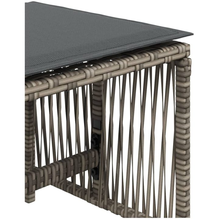 Trädgårdspallar med dynor 4 st grå 41x41x36 cm konstrotting vidaXL – bild 9