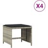 Trädgårdspallar med dynor 4 st ljusgrå 40x40x35 cm konstrotting vidaXL – miniatyr 2