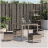 Trädgårdspallar med dynor 4 st ljusgrå 40x40x35 cm konstrotting vidaXL – miniatyr 4