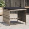 Trädgårdspallar med dynor 4 st ljusgrå 40x40x35 cm konstrotting vidaXL – miniatyr 1