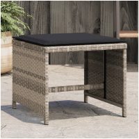 Trädgårdspallar med dynor 4 st ljusgrå 40x40x35 cm konstrotting vidaXL