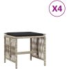 Trädgårdspallar med dynor 4 st ljusgrå 41x41x36 cm konstrotting vidaXL – miniatyr 2