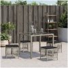 Trädgårdspallar med dynor 4 st ljusgrå 41x41x36 cm konstrotting vidaXL – miniatyr 3