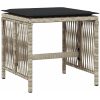 Trädgårdspallar med dynor 4 st ljusgrå 41x41x36 cm konstrotting vidaXL – miniatyr 4