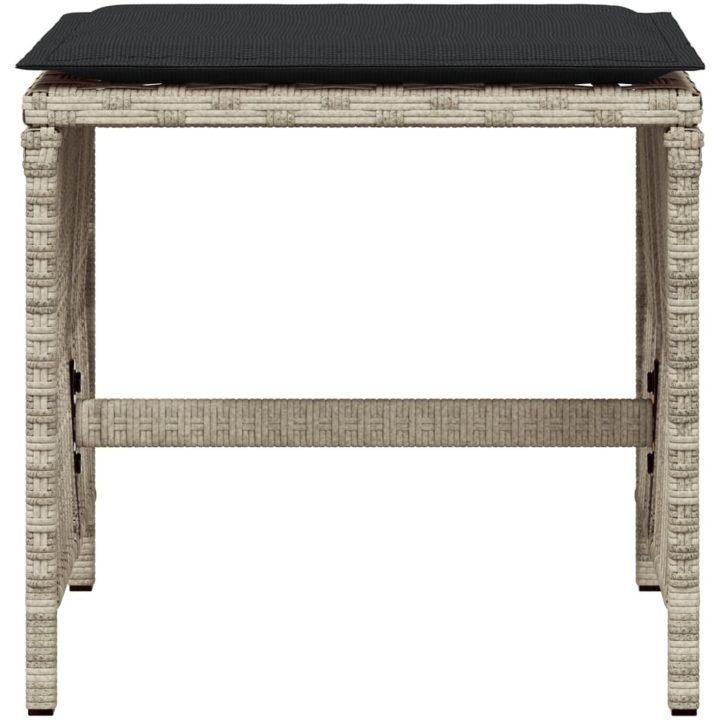 Trädgårdspallar med dynor 4 st ljusgrå 41x41x36 cm konstrotting vidaXL – bild 5