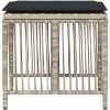 Trädgårdspallar med dynor 4 st ljusgrå 41x41x36 cm konstrotting vidaXL – miniatyr 6