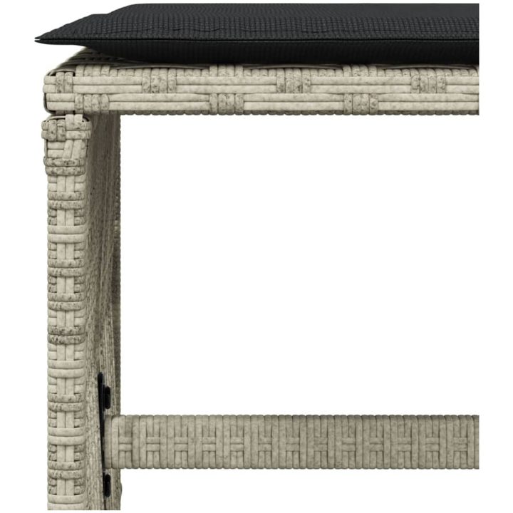 Trädgårdspallar med dynor 4 st ljusgrå 41x41x36 cm konstrotting vidaXL – bild 8
