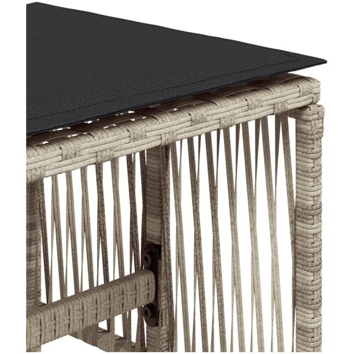Trädgårdspallar med dynor 4 st ljusgrå 41x41x36 cm konstrotting vidaXL – bild 9