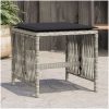Trädgårdspallar med dynor 4 st ljusgrå 41x41x36 cm konstrotting vidaXL – miniatyr 1