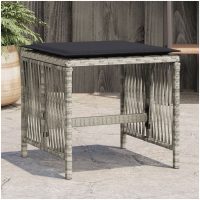 Trädgårdspallar med dynor 4 st ljusgrå 41x41x36 cm konstrotting vidaXL