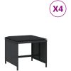 Trädgårdspallar med dynor 4 st svart 40x40x35 cm konstrotting vidaXL – miniatyr 2