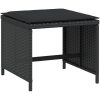 Trädgårdspallar med dynor 4 st svart 40x40x35 cm konstrotting vidaXL – miniatyr 3