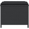 Trädgårdspallar med dynor 4 st svart 40x40x35 cm konstrotting vidaXL – miniatyr 6
